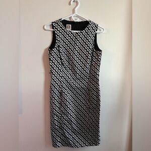 Anne Klein A-line Chain Print Pattern Sleeveless Dress